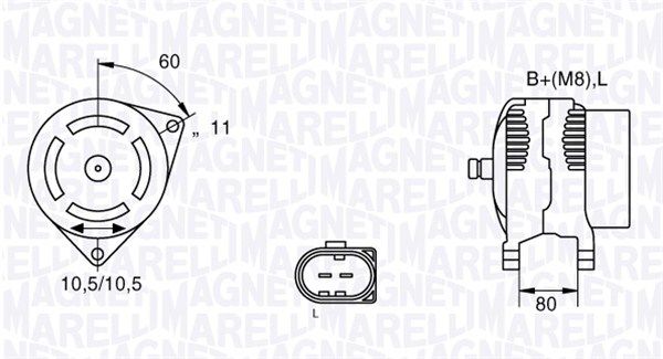 MAGNETI MARELLI kintamosios srovės generatorius 063533251220